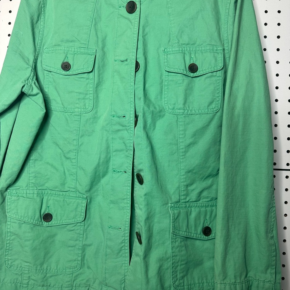 Talbots Green Utility Jacket - Women's Casual Military Style size XL - Picture 2 of 7